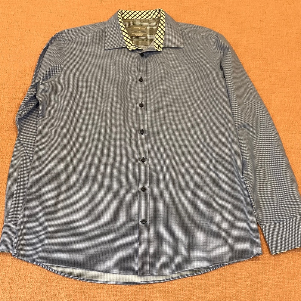 Sondergaard plaid / checkered Blue Button-Down Shirt